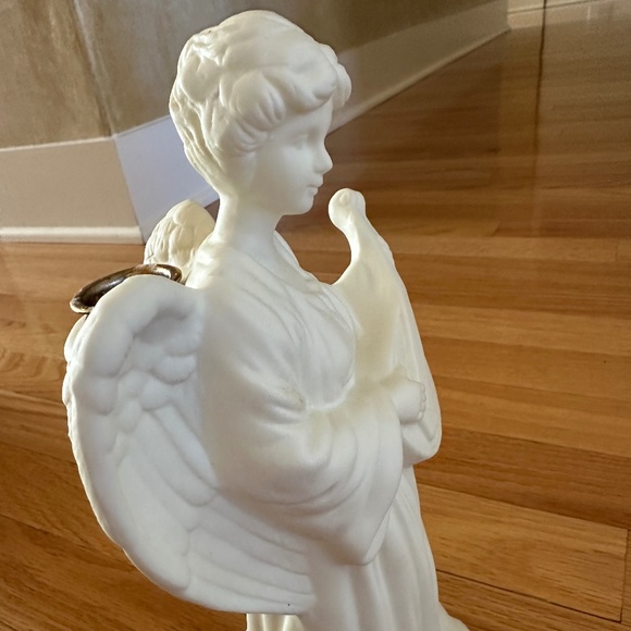 Lillian Vernon Angel Playing Mandolin Lute Candle Holders 10" Pair White #1816 - Picture 9 of 16